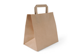 Paper carrier bags brown, 26+17x25cm 250 pieces with flat handle